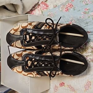 Coach Leather and Satin Sneakers Size 7M